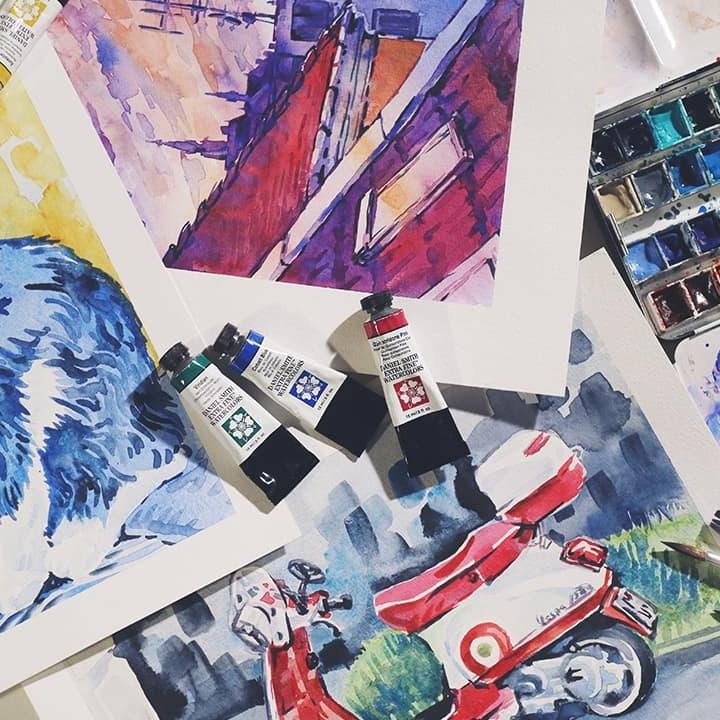 Акварель без наброска