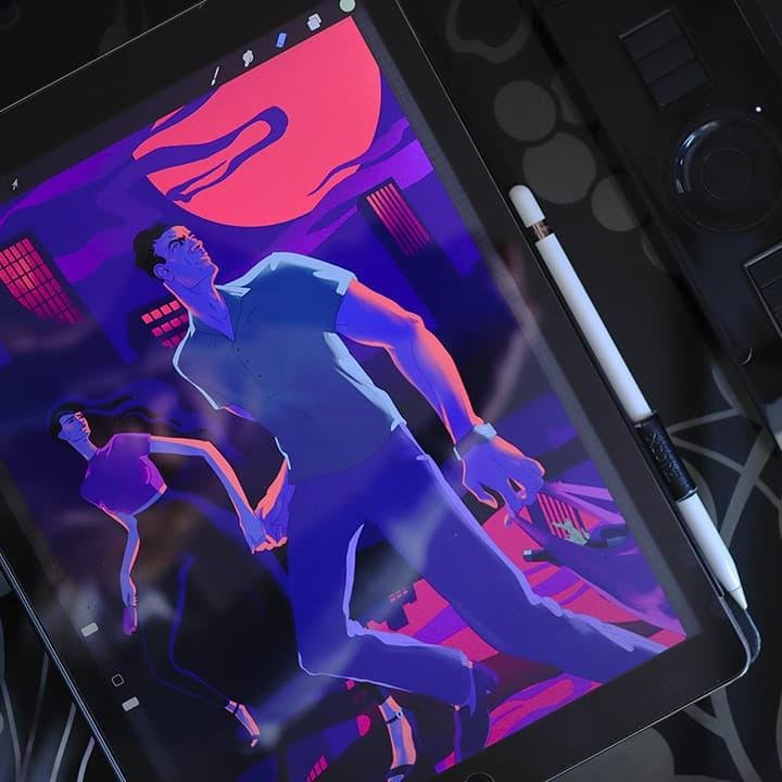 Procreate: иллюстрация к рассказу «Изменчивая луна»