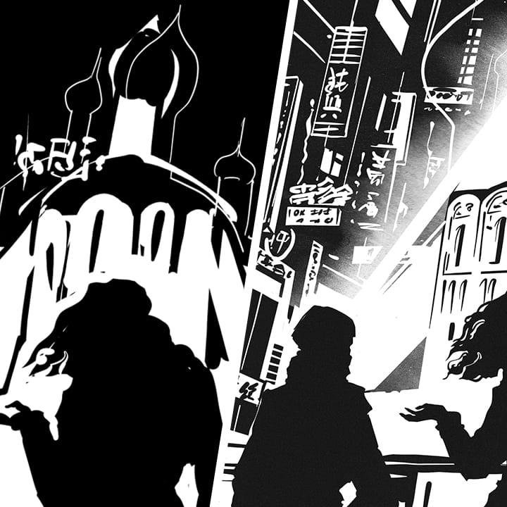 Procreate: черно-белая графика для фантастического романа «Волна»